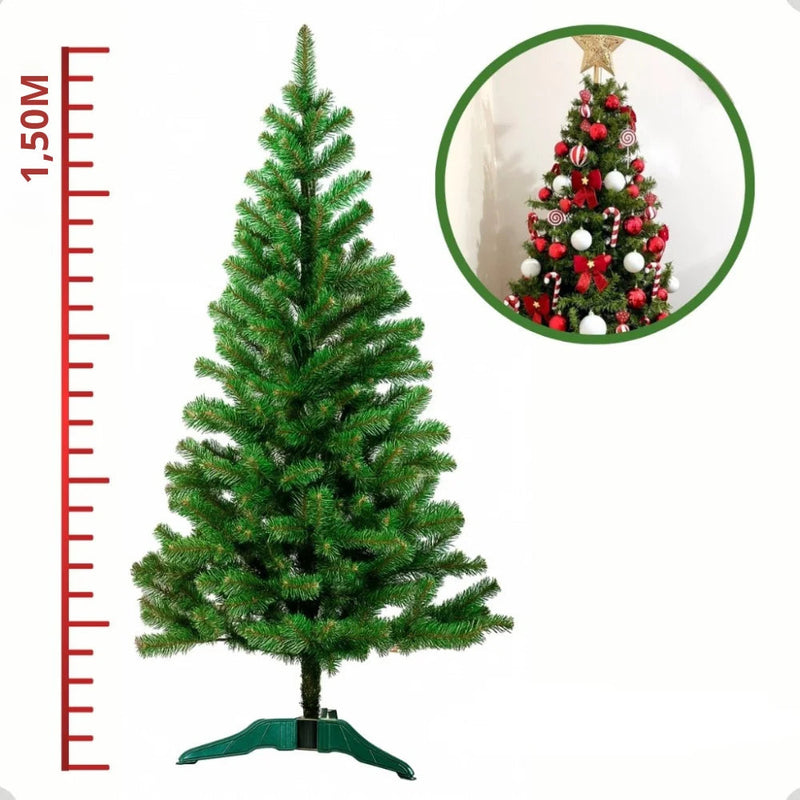 Árvore de Natal Tradicional com Base Reforçada para Decoração de Natal