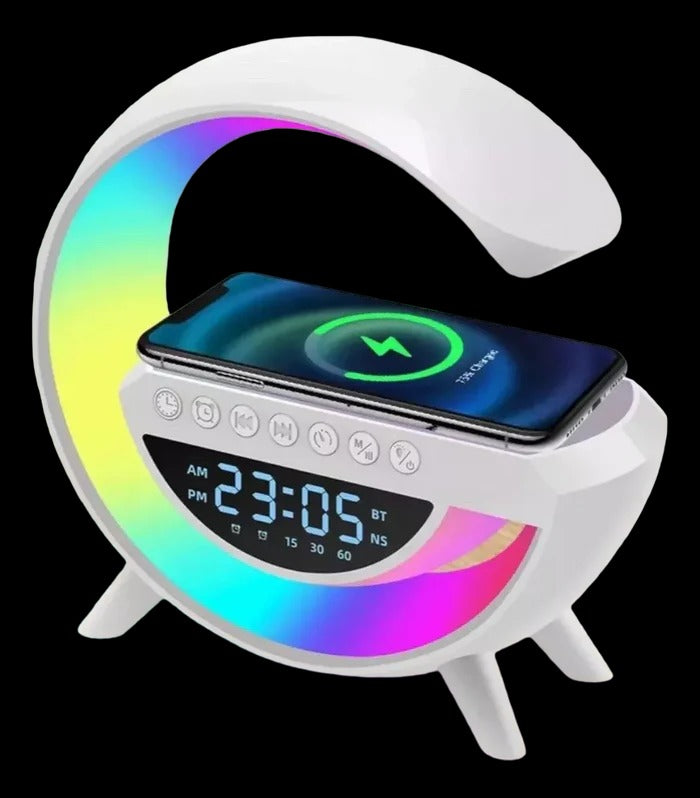 Luminária Multifuncional com Caixa De Som Carregador e Despertador
