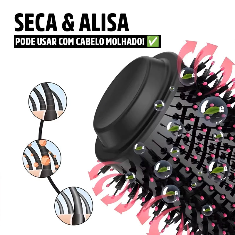 Escova Secadora Alisadora de Cabelo 4 em 1
