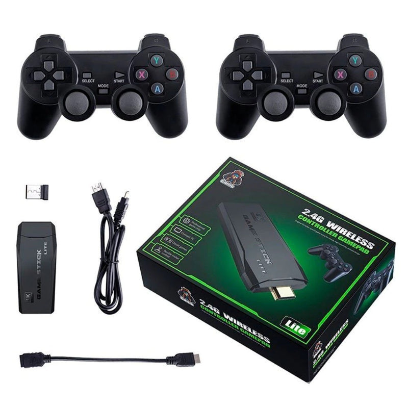 Video Game Stick Retrô 10 mil jogos + 2 Controles sem Fio